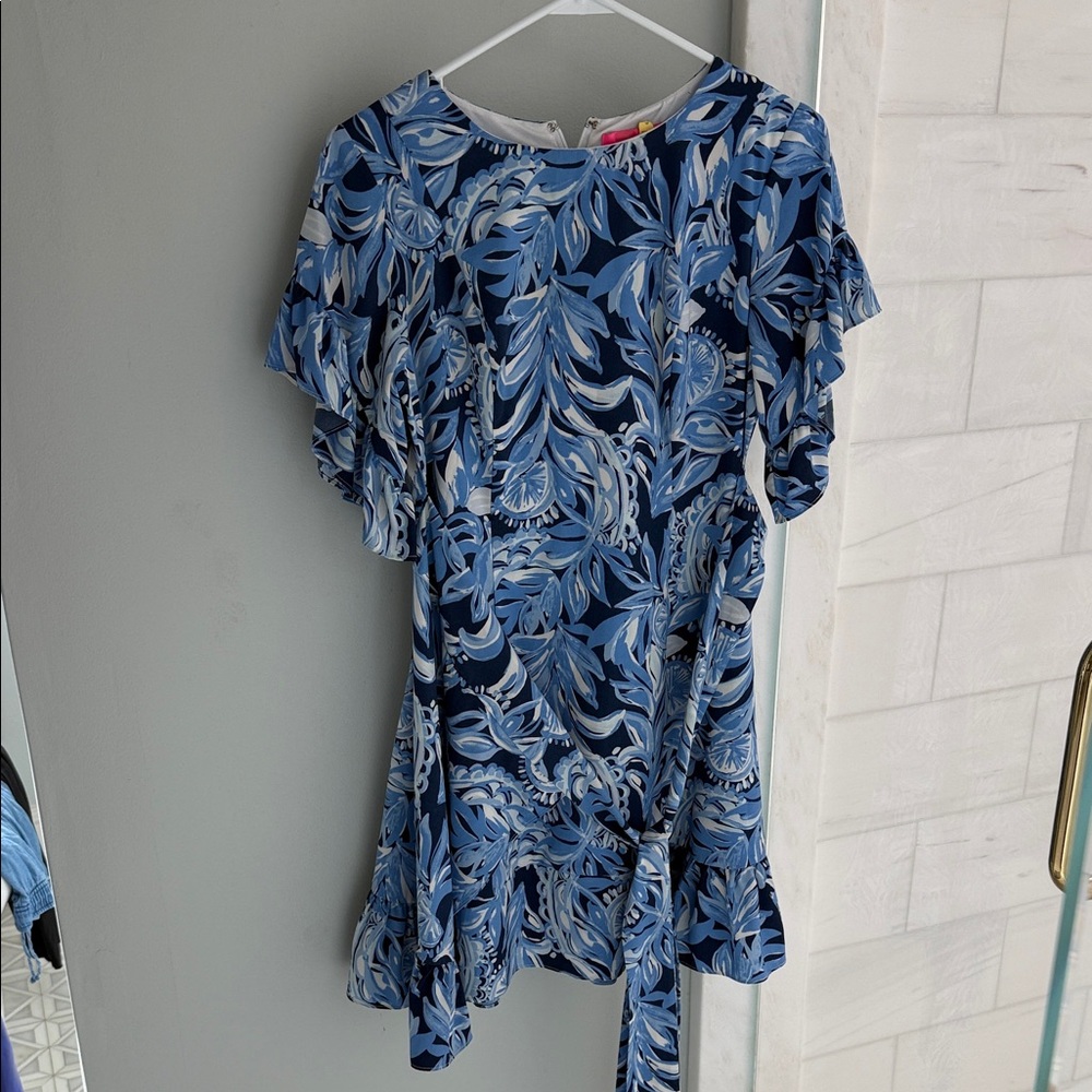 Lilly Pulitzer Blue and White Floral Mini Dress